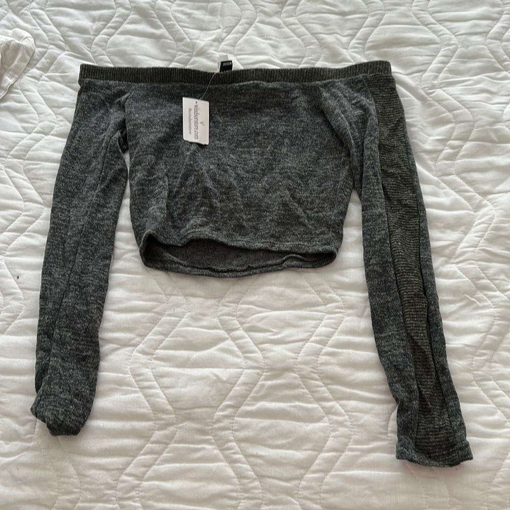 Olive Green Strapless Longsleeve Top